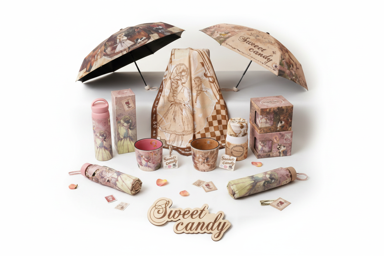 Sweet Candy accessories white background