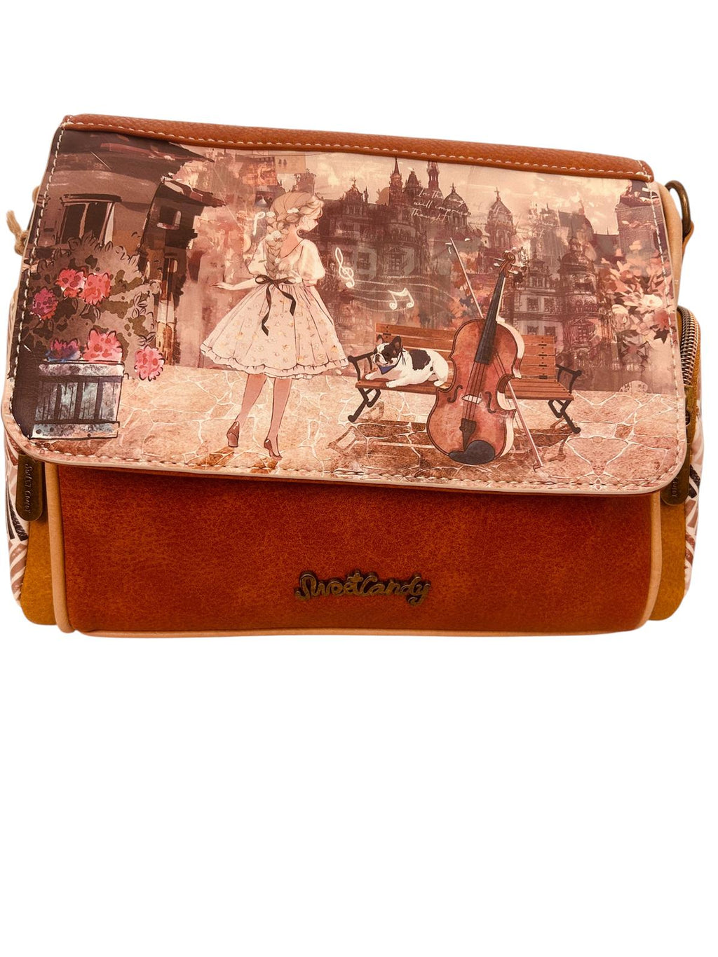Geanta crossbody cu 3 buzunare exterioare .
