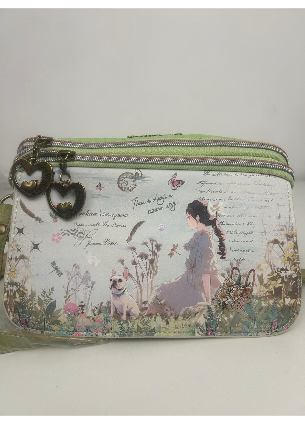Geanta crossbody cu 2 compartimente principale
