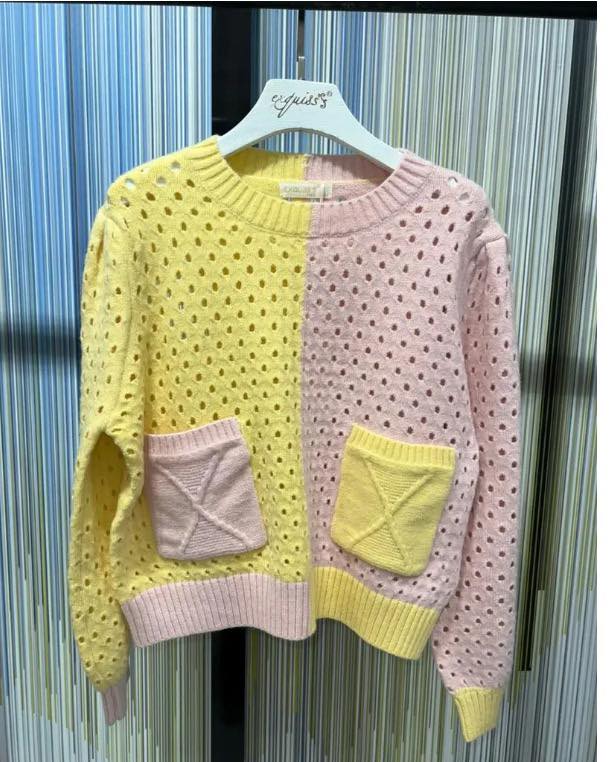 Exquiss's Paris  Breezy sweater with contrasting pockets