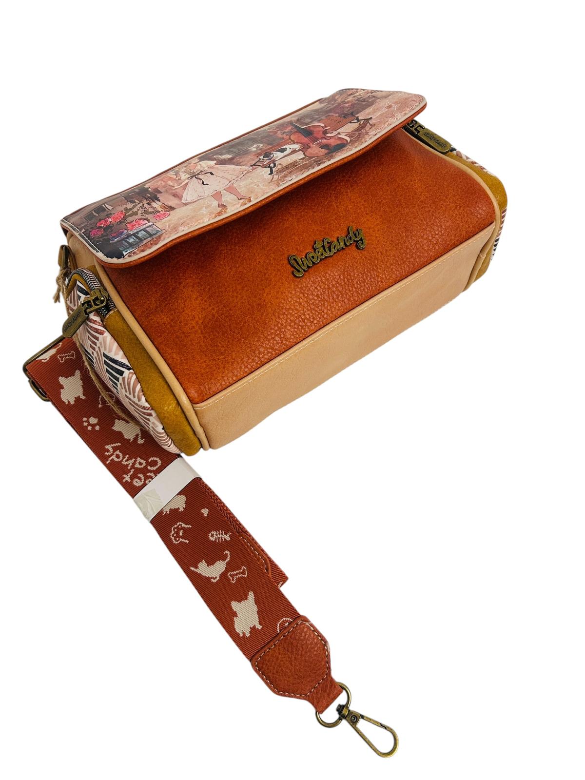 Geanta crossbody cu 3 buzunare exterioare .