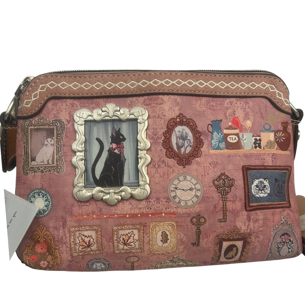 Geantă crossbody cu 2 compartimente.