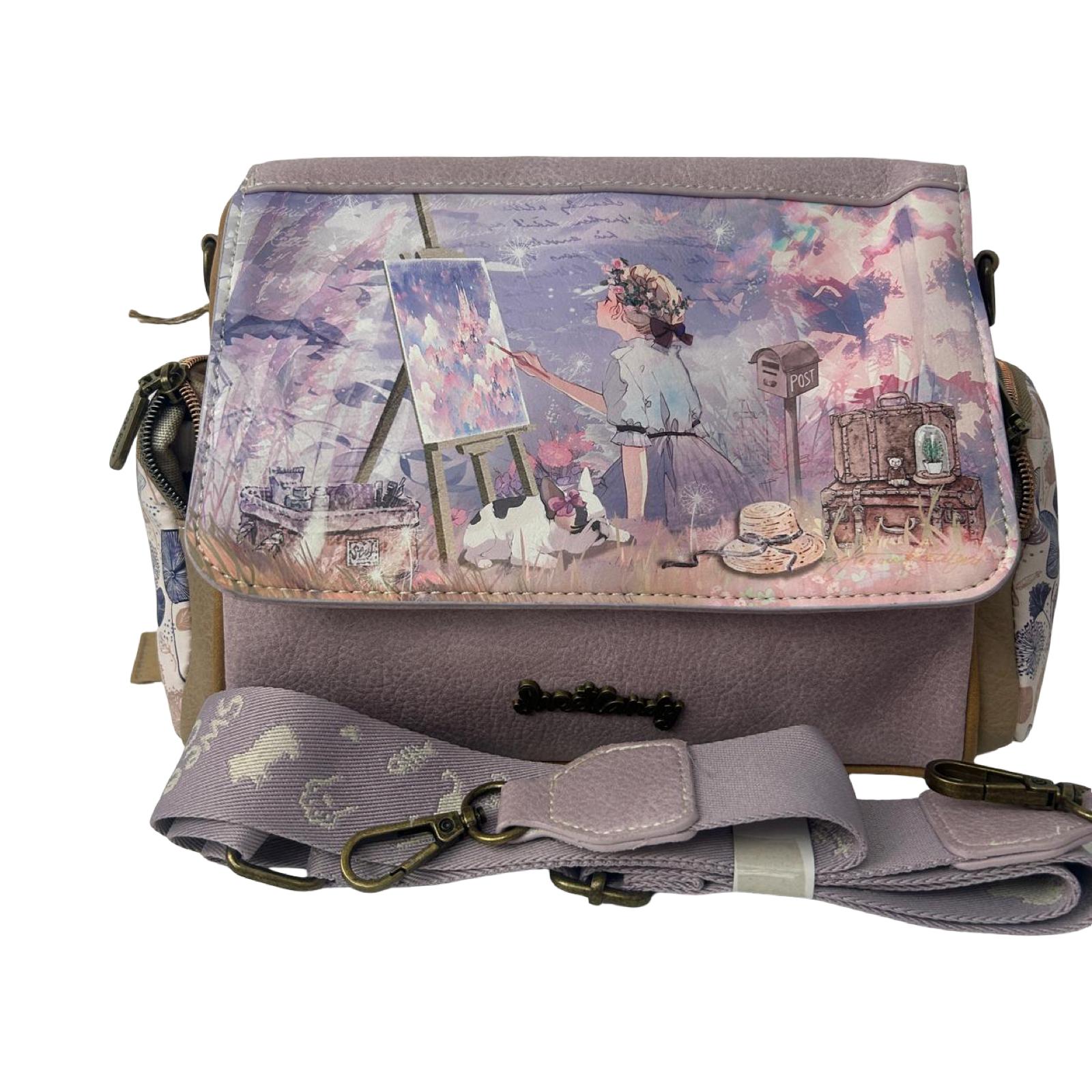 Geanta crossbody cu 3 buzunare exterioare cu fermoar