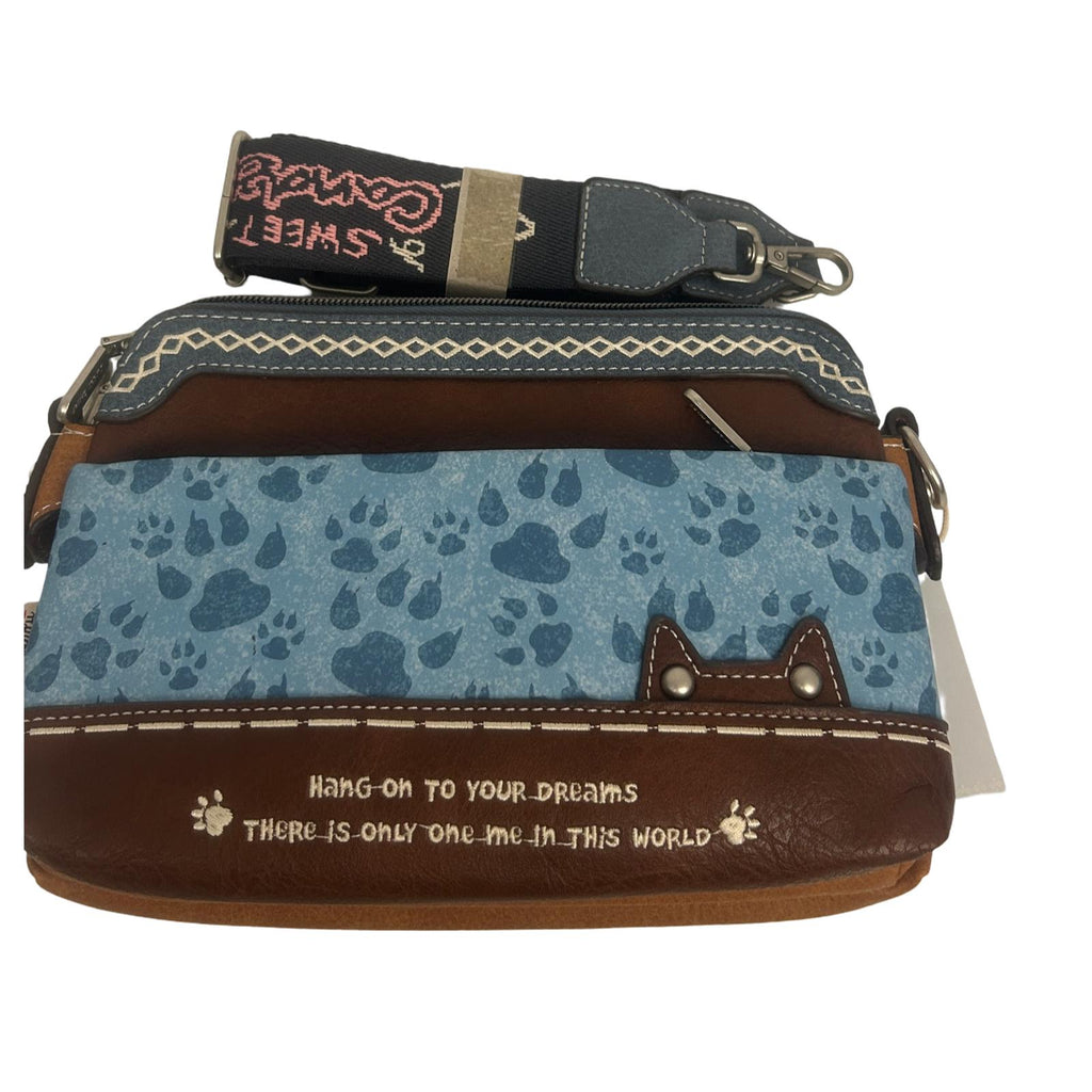Geanta crossbody cu 2 compartimente principale
