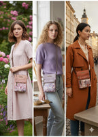Geanta crossbody cu 2 buzunare frontale cu fermoar.