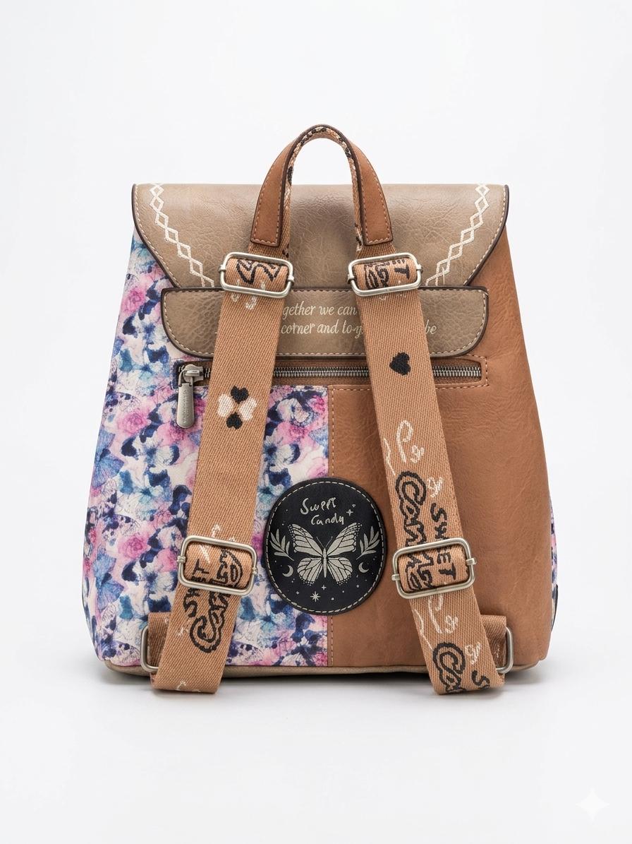 Rucsac  cu design fluture si buzunar spate