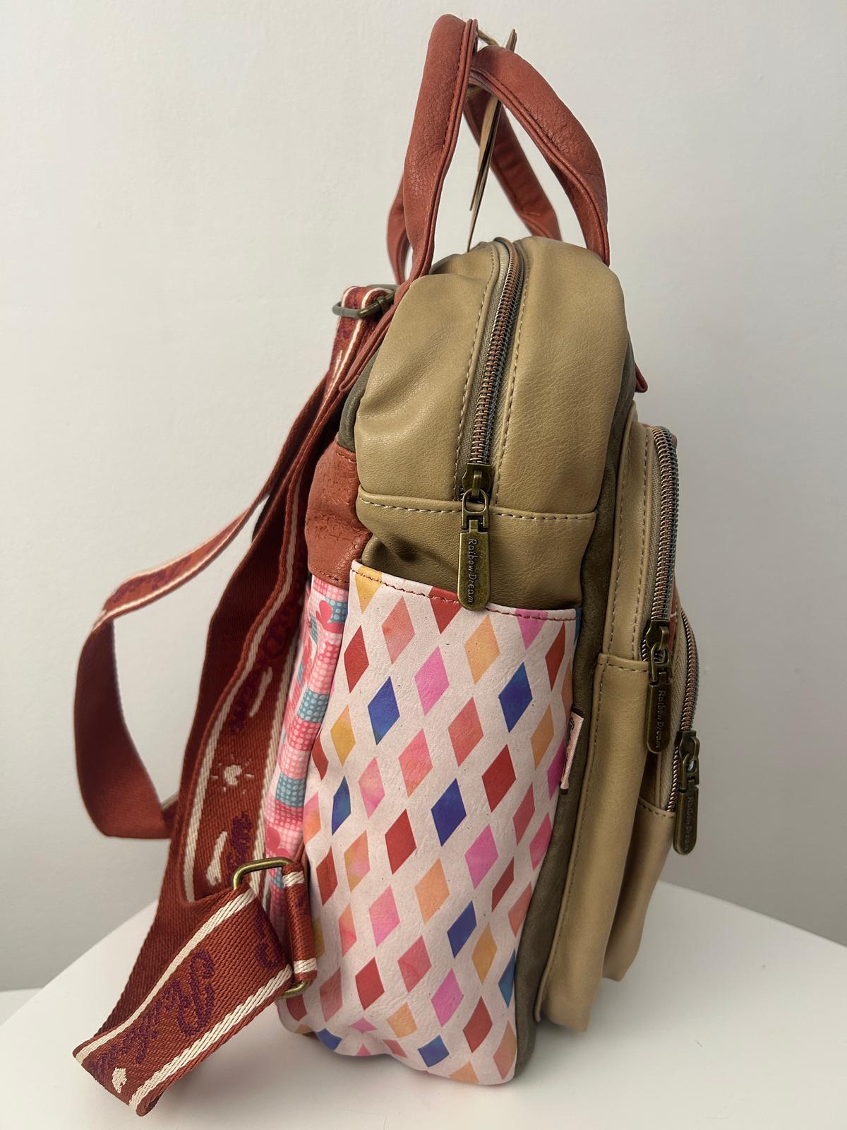 Rucsac cu design vintage original și nou-nouț