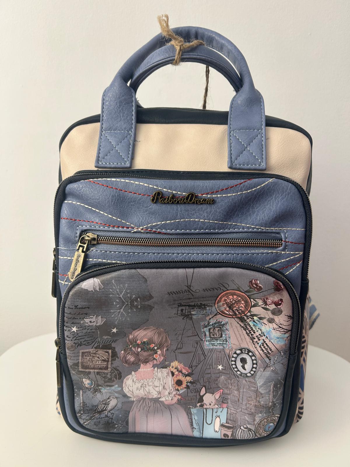 Rucsac cu design vintage original și nou-nouț