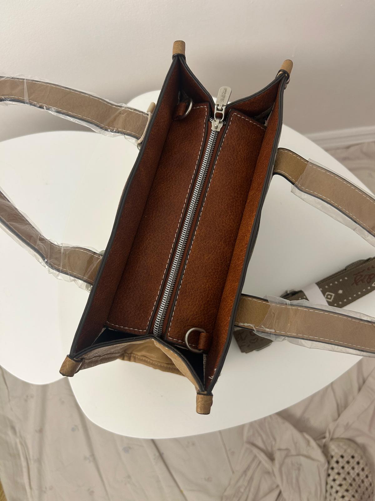 Geantă de cumpărături sintetică cu design dulce cu pisici bombonoase și buzunar la spate