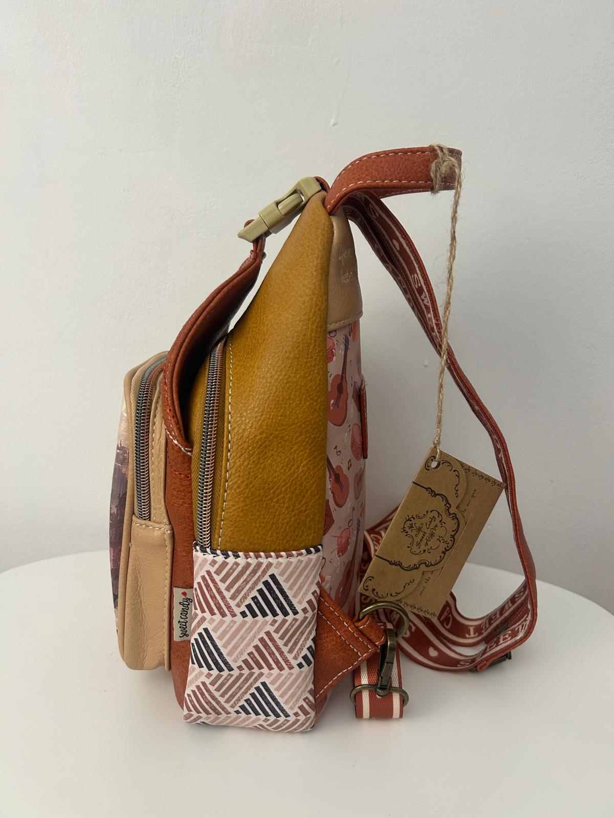 Rucsac sweet candy, design de păpușă și buzunare exterioare pentru femei