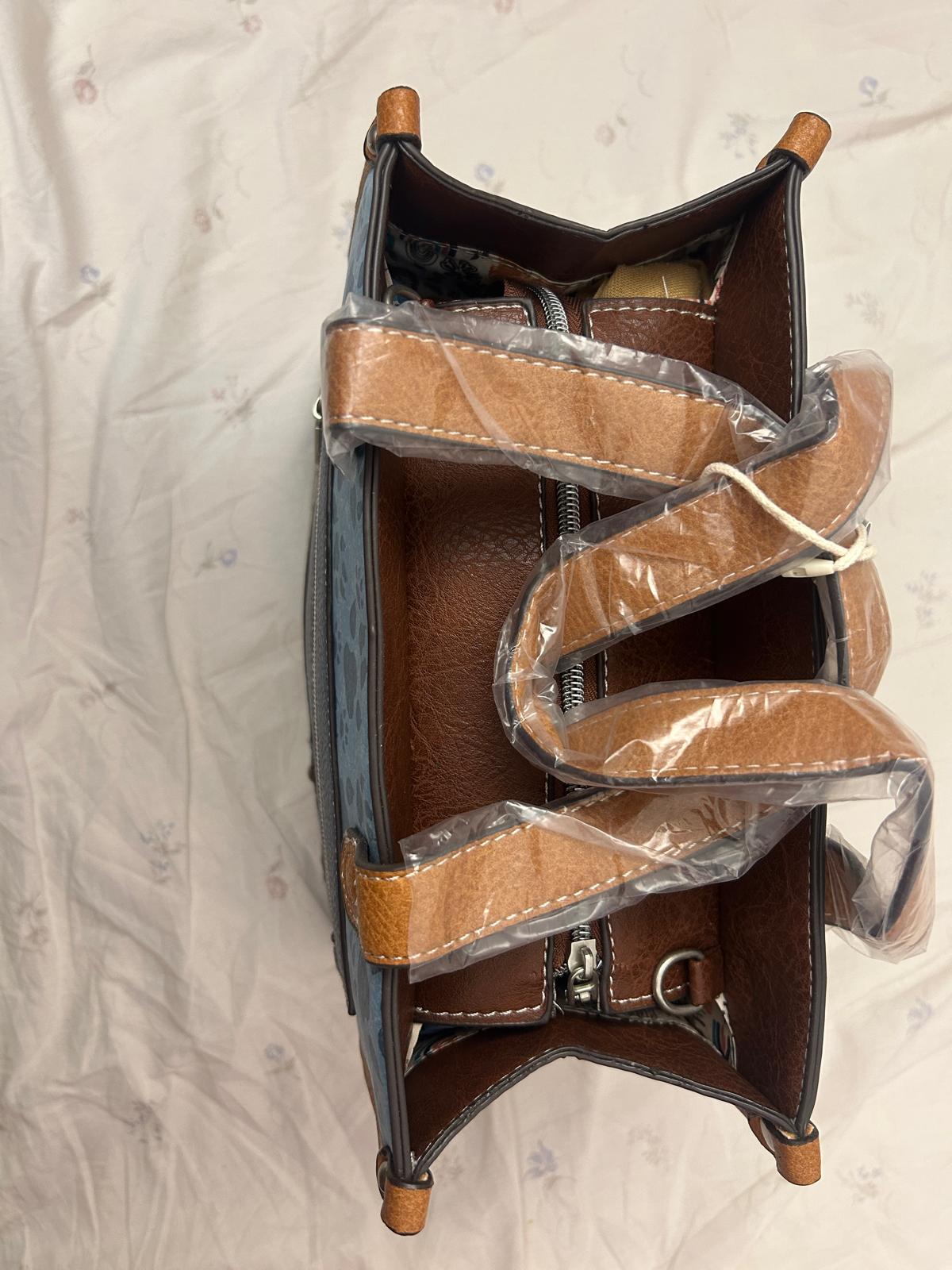 Geantă de cumpărături sintetică cu design dulce cu pisici bombonoase și buzunar la spate