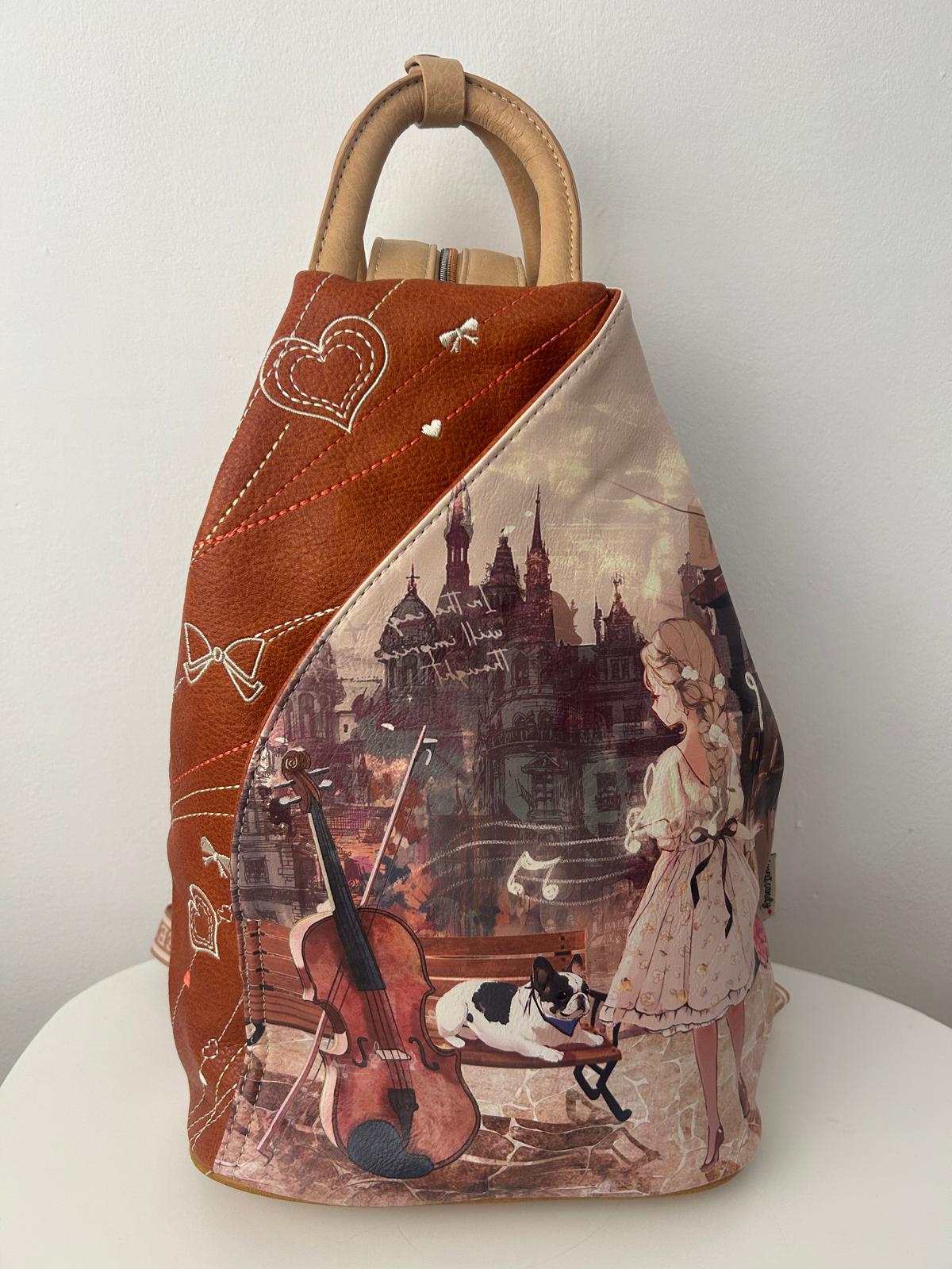 Sweet Candy Anti-Theft Synthetic Doll Backpack for Women with Exterior Pockets and Zippered Straps