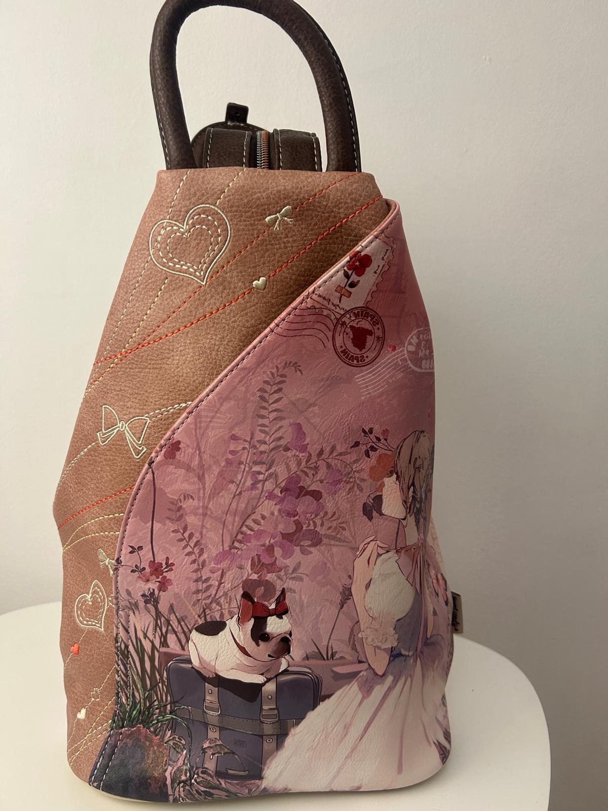 Sweet Candy Anti-Theft Synthetic Doll Backpack for Women with Exterior Pockets and Zippered Straps