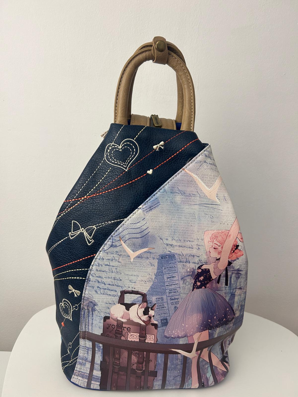 Sweet Candy Anti-Theft Synthetic Doll Backpack for Women with Exterior Pockets and Zippered Straps