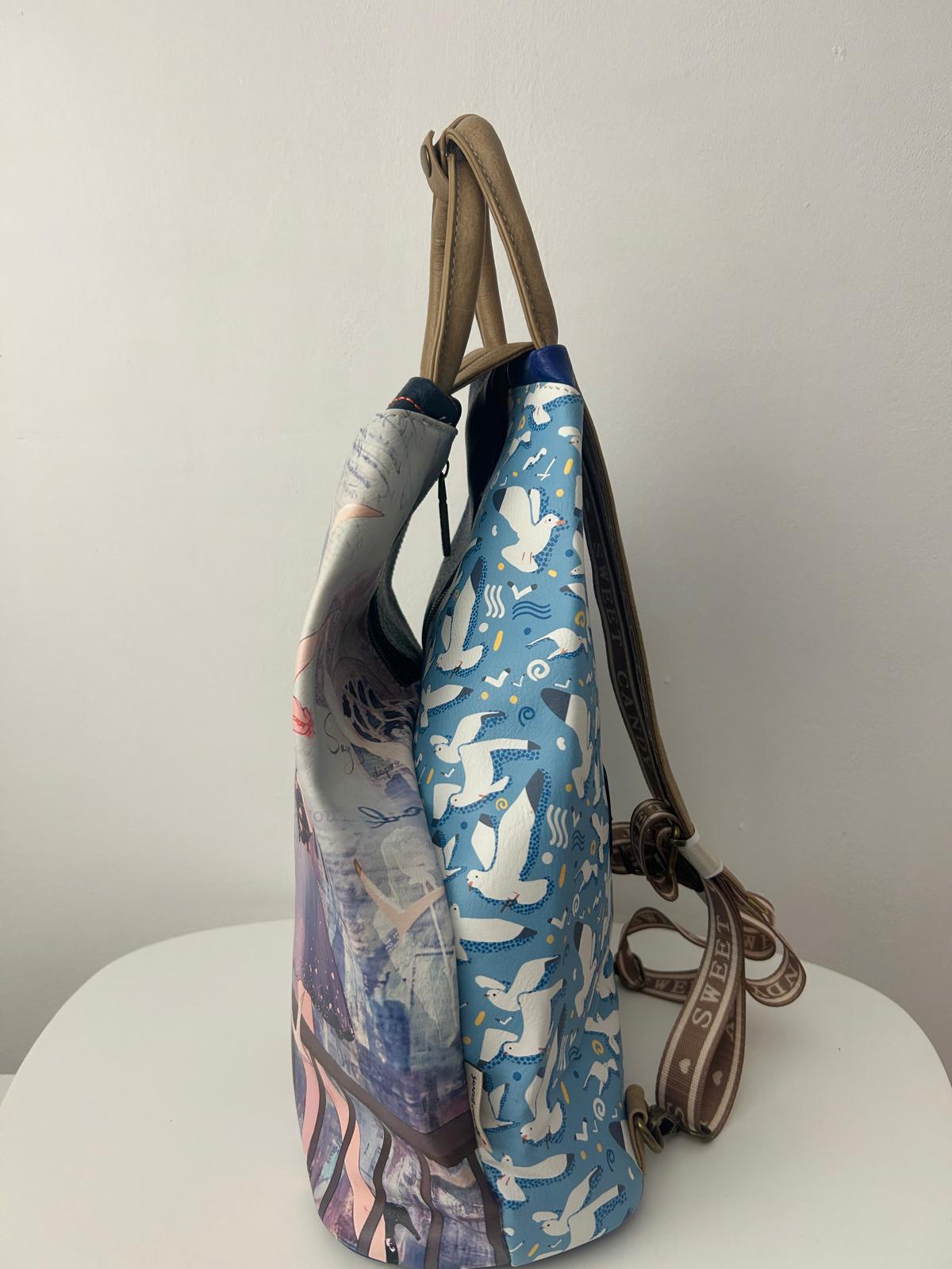 Sweet Candy Anti-Theft Synthetic Doll Backpack for Women with Exterior Pockets and Zippered Straps