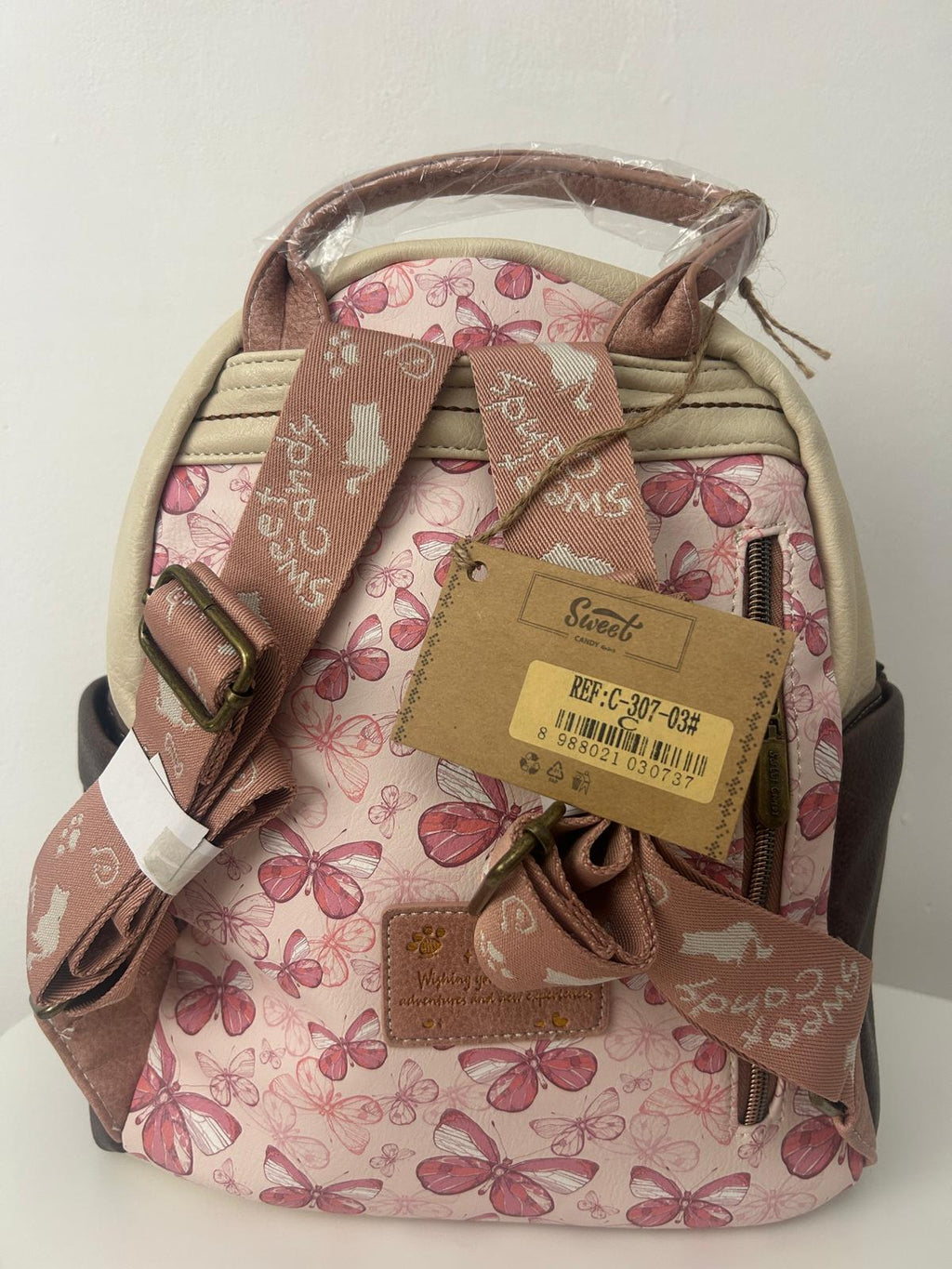 Rucsac mare din piele ecologiga , Sweet Candy, cu 5 compartimente