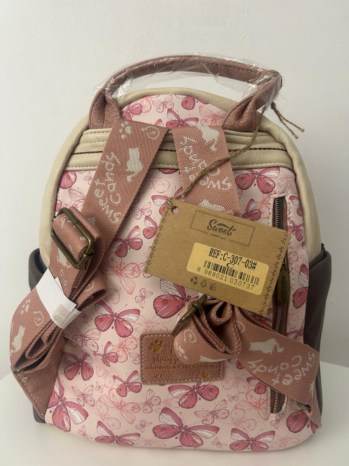 Rucsac mare din piele ecologiga , Sweet Candy, cu 5 compartimente