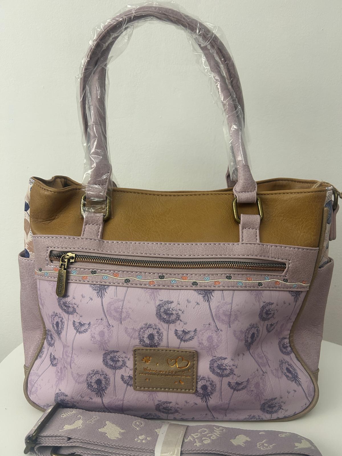 Geantă de umăr sintetică cu sweet candy în formă de bomboane și 4 compartimente exterioare