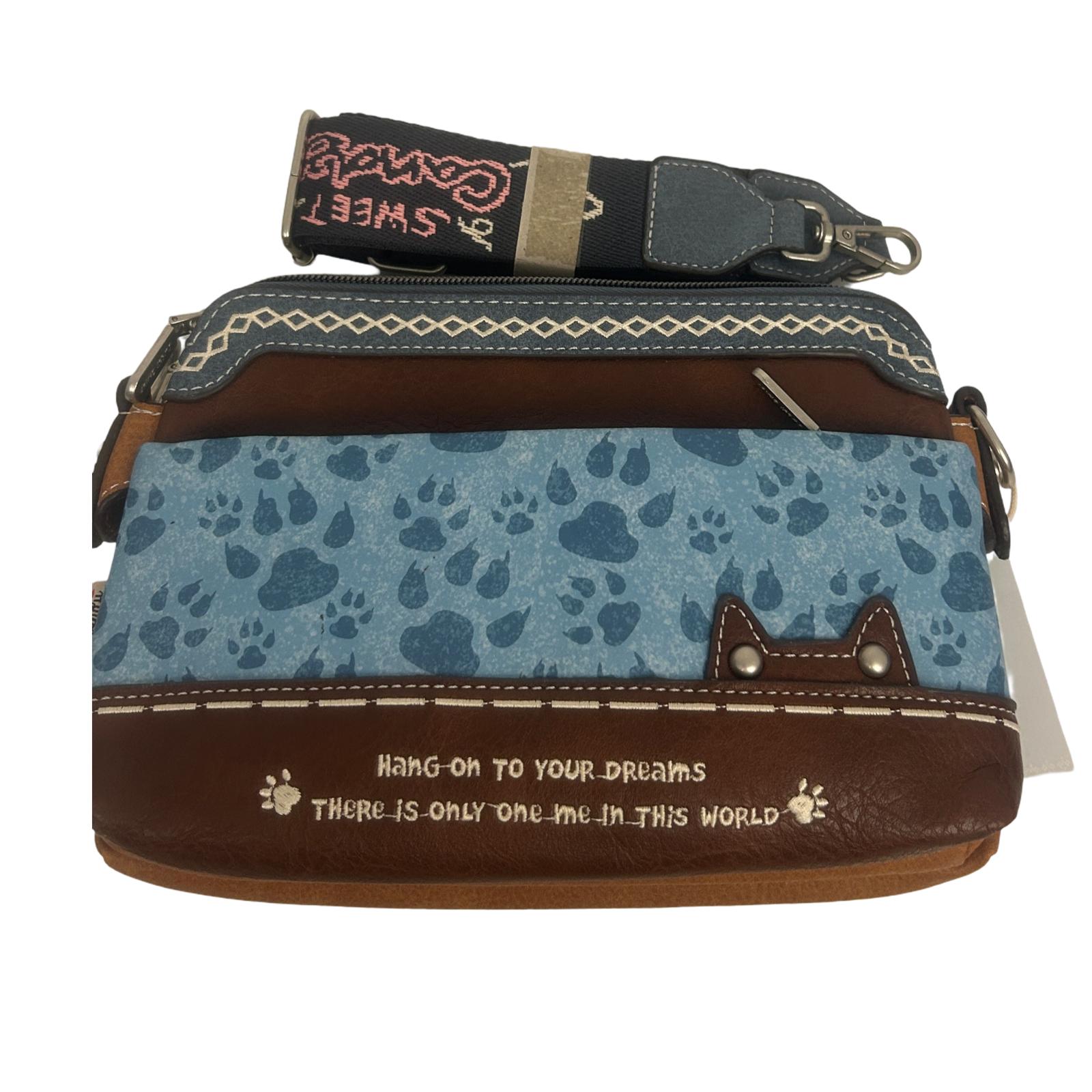Geanta crossbody cu 2 compartimente principale