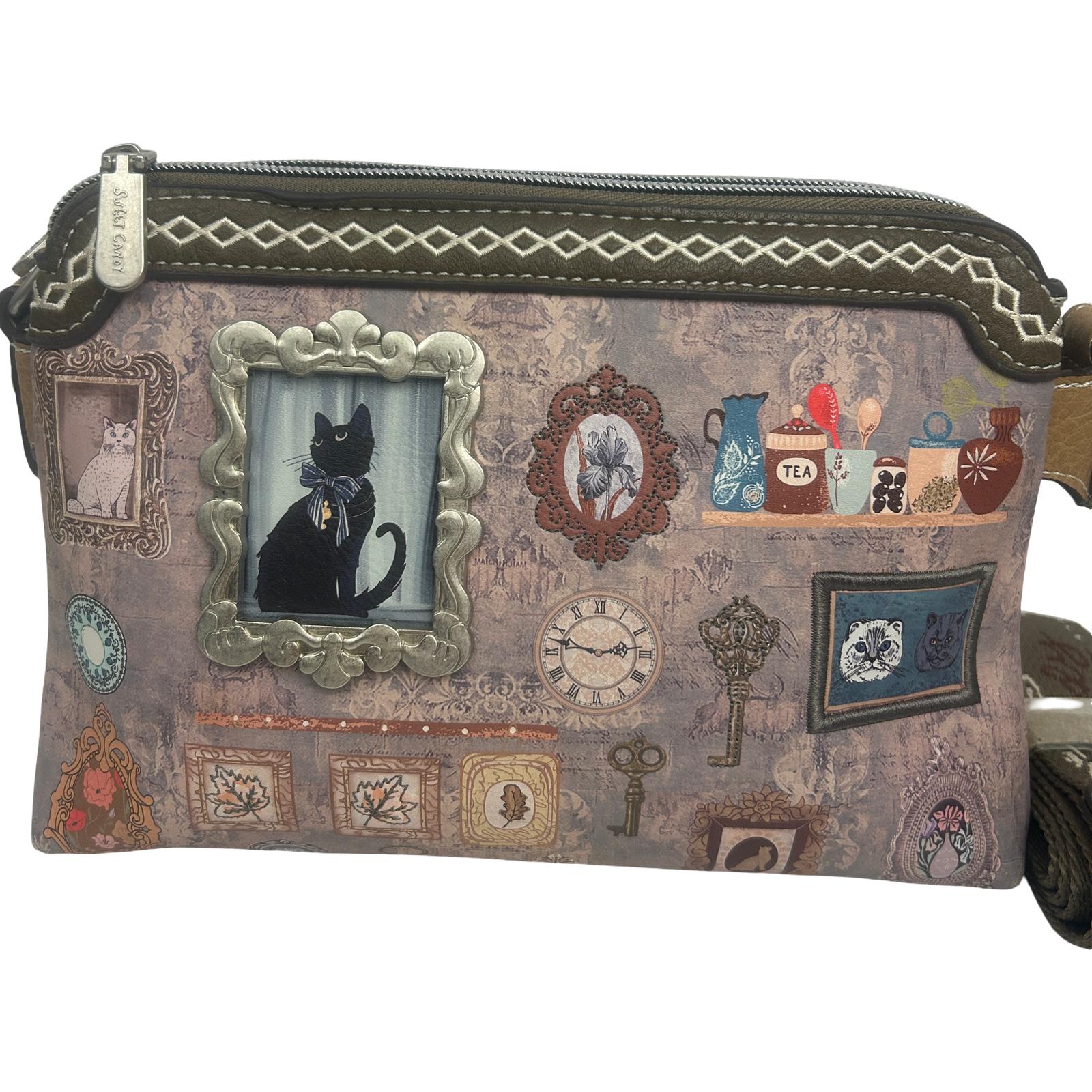 Geanta crossbody  cu 2 compartimente principale .