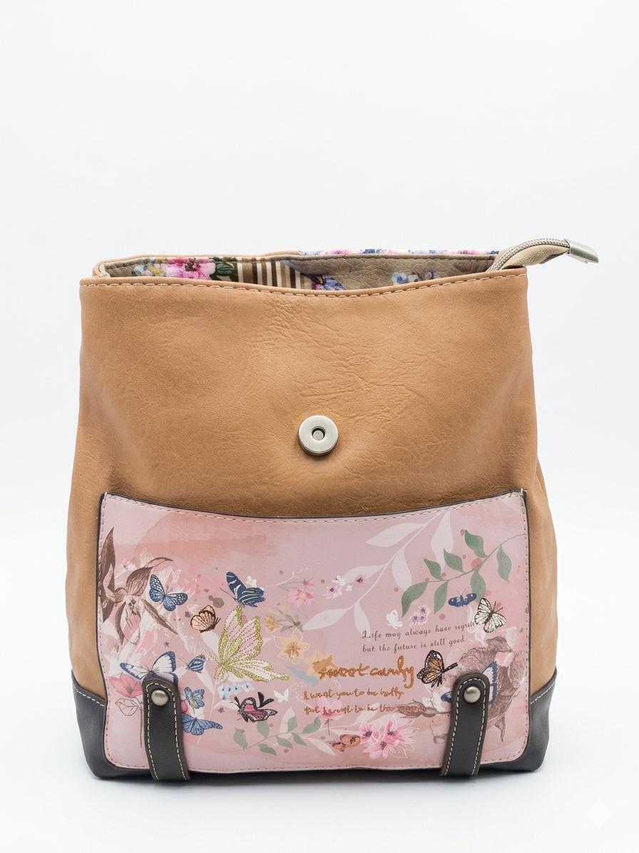 Rucsac  cu design fluture si buzunar spate