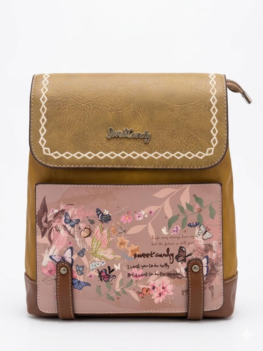 Rucsac  cu design fluture si buzunar spate
