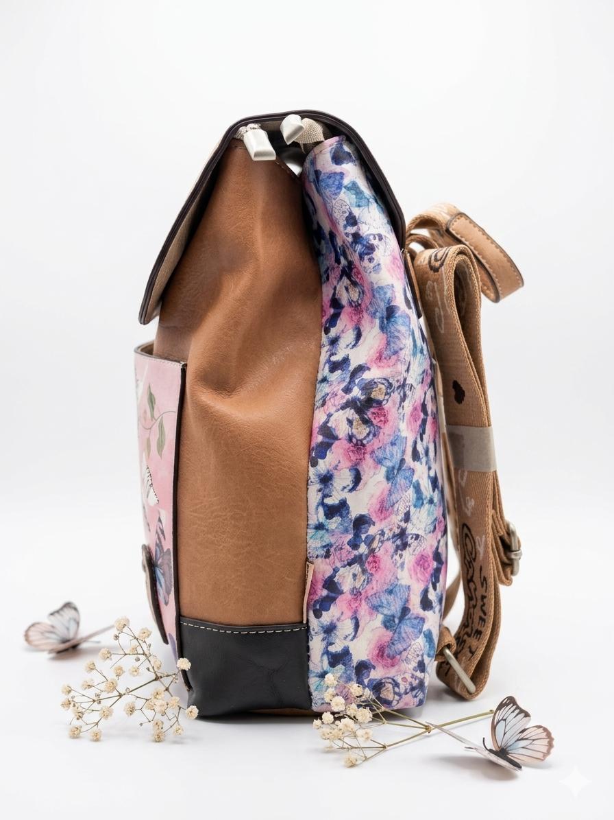 Rucsac  cu design fluture si buzunar spate