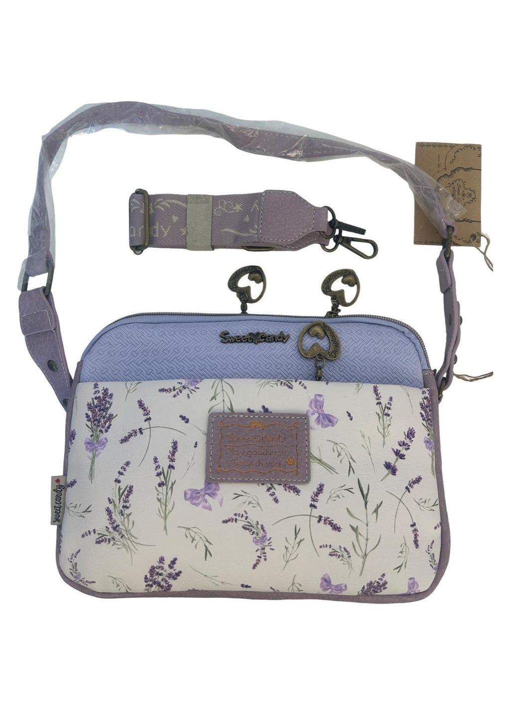 Geanta crossbody cu 2 compartimente principale.