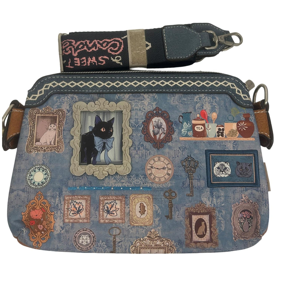 Geanta crossbody cu 2 compartimente principale
