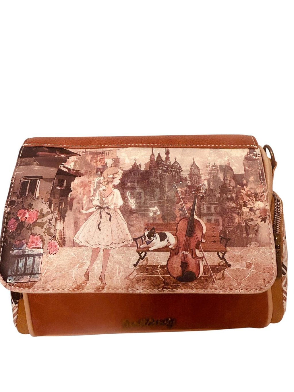 Geanta crossbody cu 3 buzunare exterioare .
