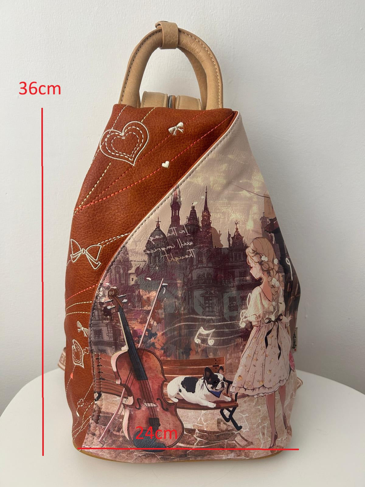 Sweet Candy Anti-Theft Synthetic Doll Backpack for Women with Exterior Pockets and Zippered Straps