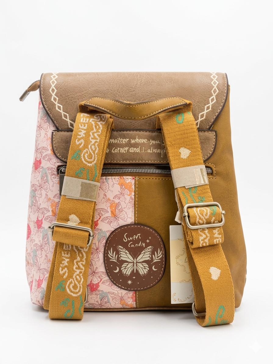 Rucsac  cu design fluture si buzunar spate