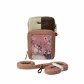 Tricolor crossbody phone bag white background clean product shot