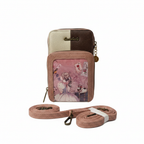 Tricolor crossbody phone bag white background clean product shot