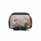 Navy red dragonfly crossbody bag white background clean product shot