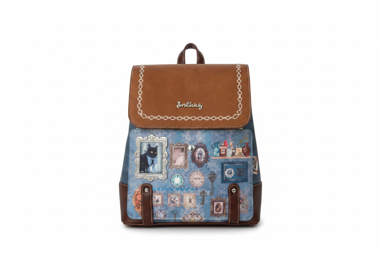Backpack on white background