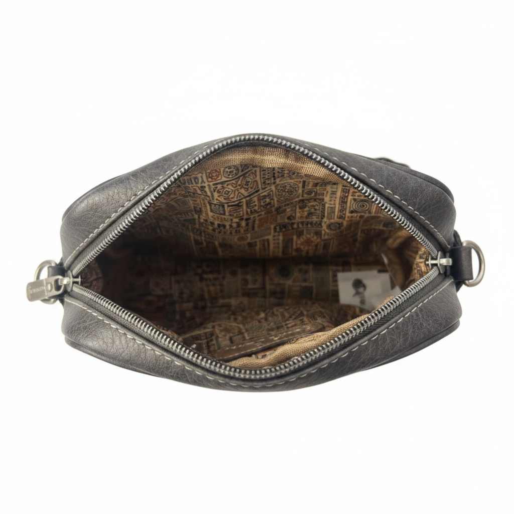 Crossbody bag interior view white background