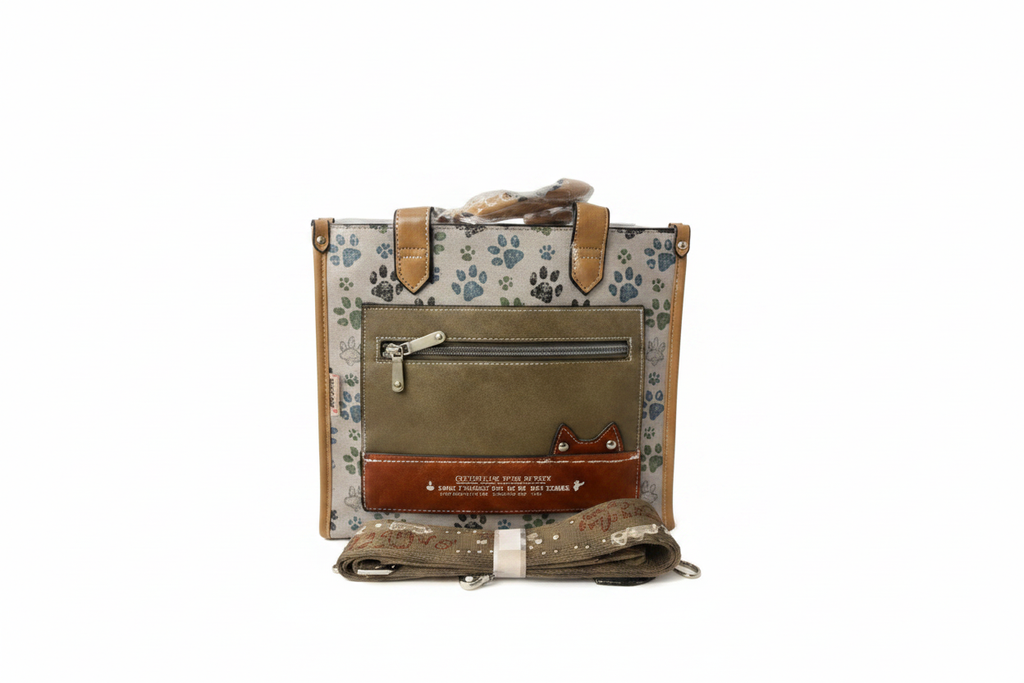 Handbag centered on pure white background