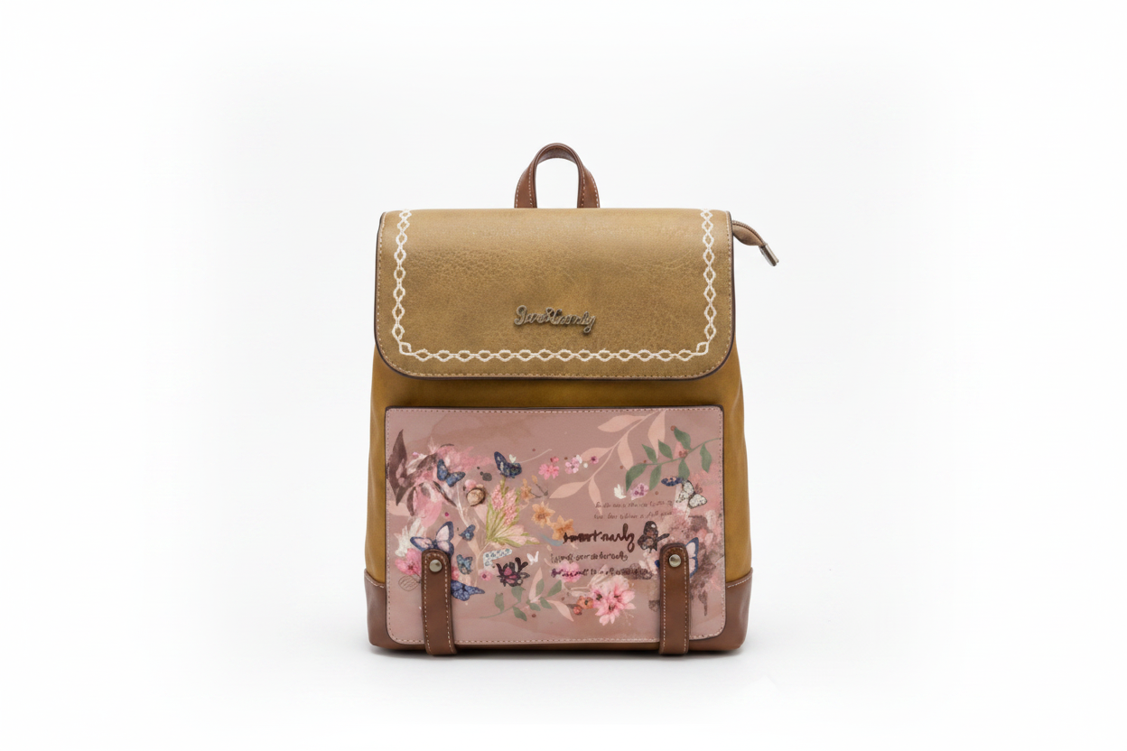 Backpack on pure white background