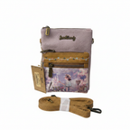 Lavender crossbody bag white background clean product shot