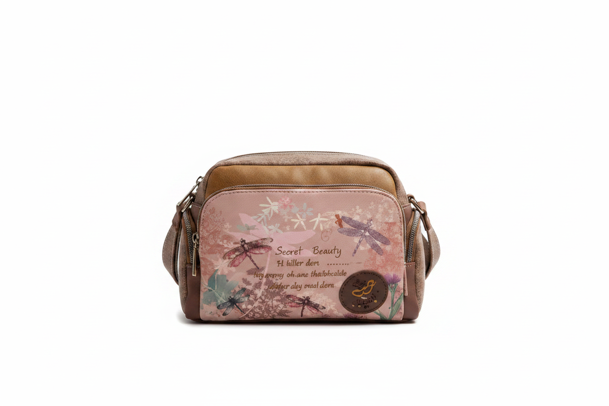 Crossbody bag on pure white background