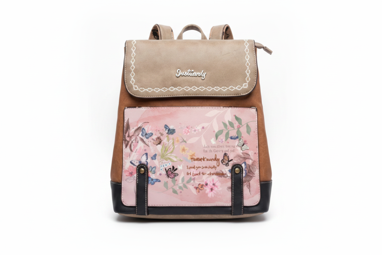 Backpack on white background