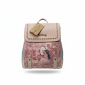 Pink flap backpack white background clean product shot