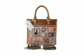 Handbag centered on pure white background