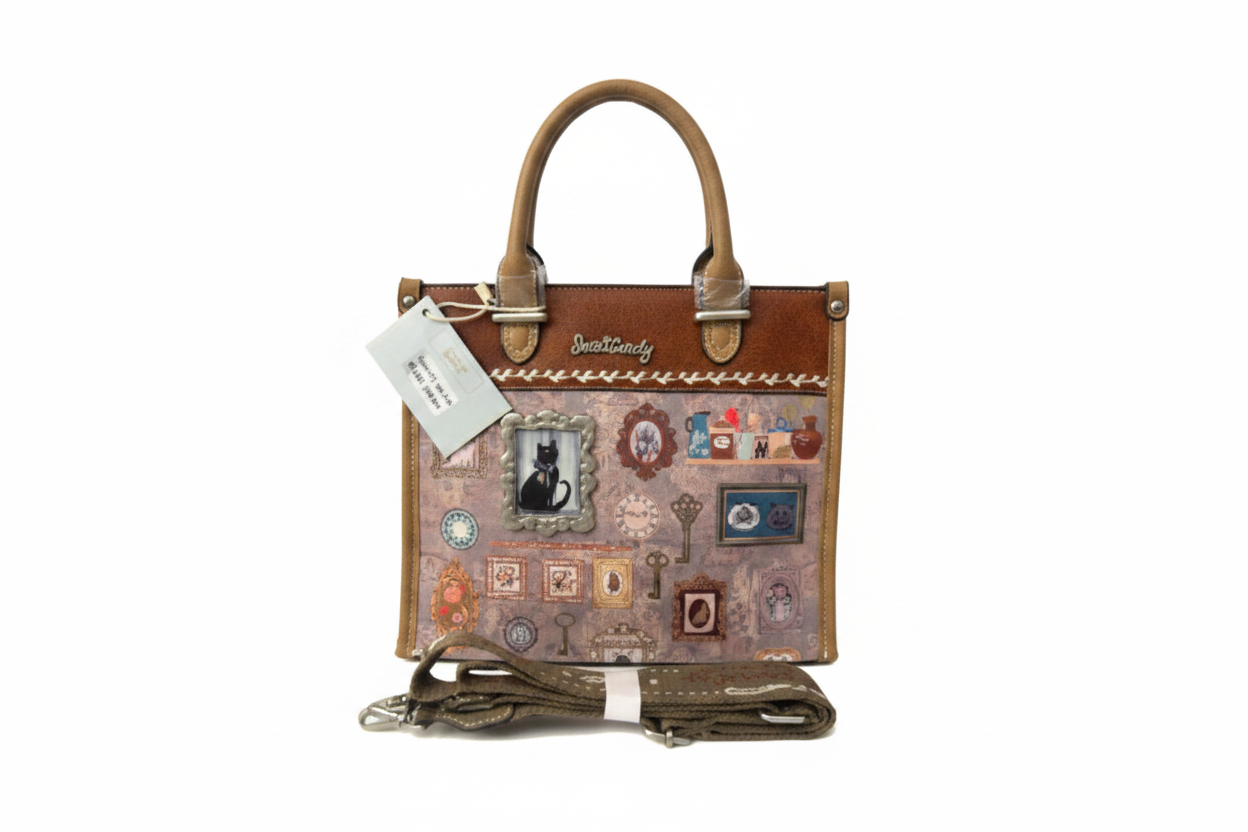 Handbag centered on pure white background