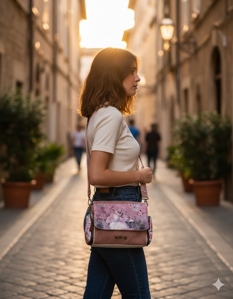 Geantă crossbody sintetică Sweet Candy cu 3 buzunare exterioare cu fermoar pentru femei