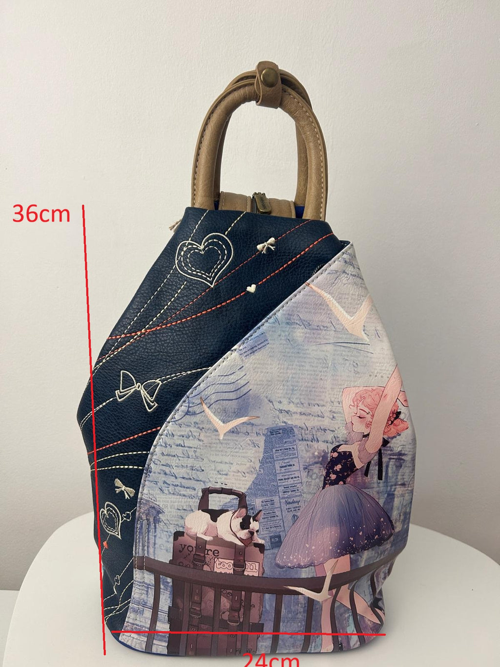 Sweet Candy Anti-Theft Synthetic Doll Backpack for Women with Exterior Pockets and Zippered Straps