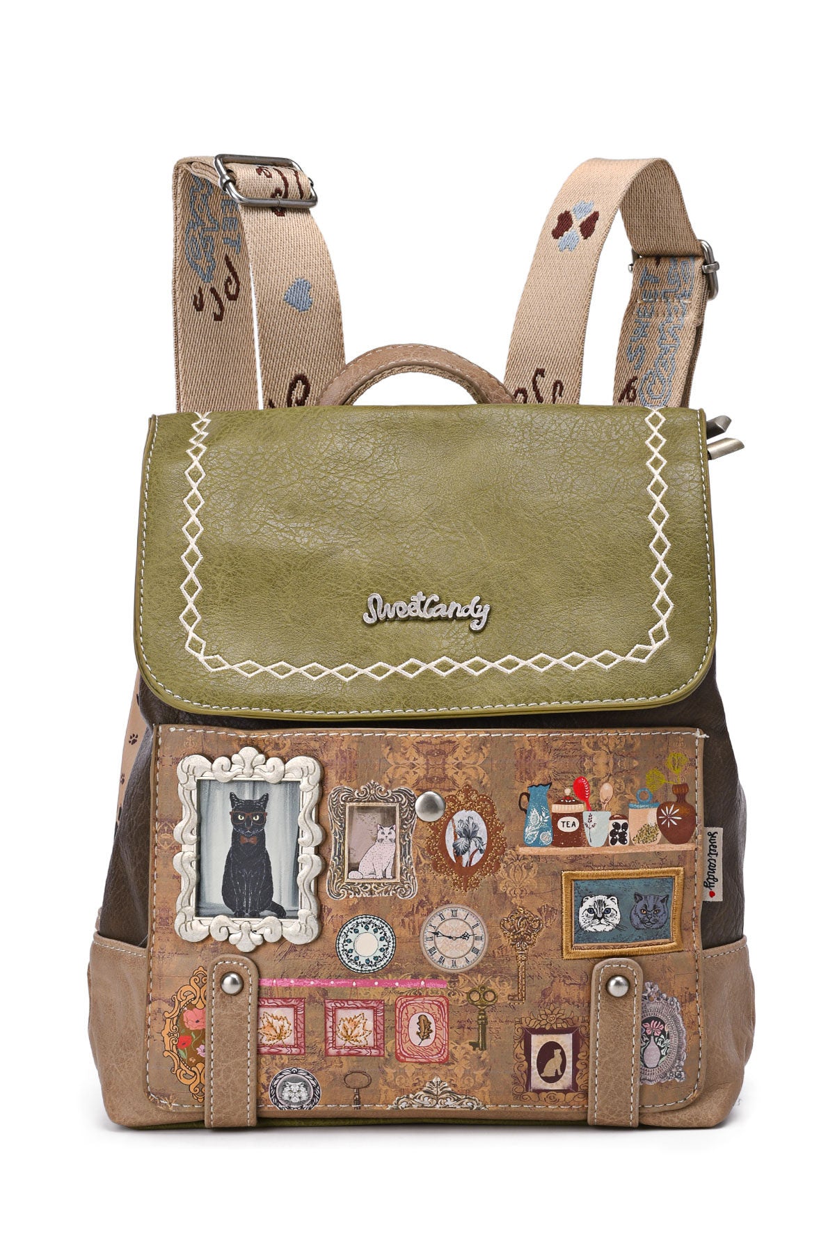 Sweet & Candy Cats flap backpack