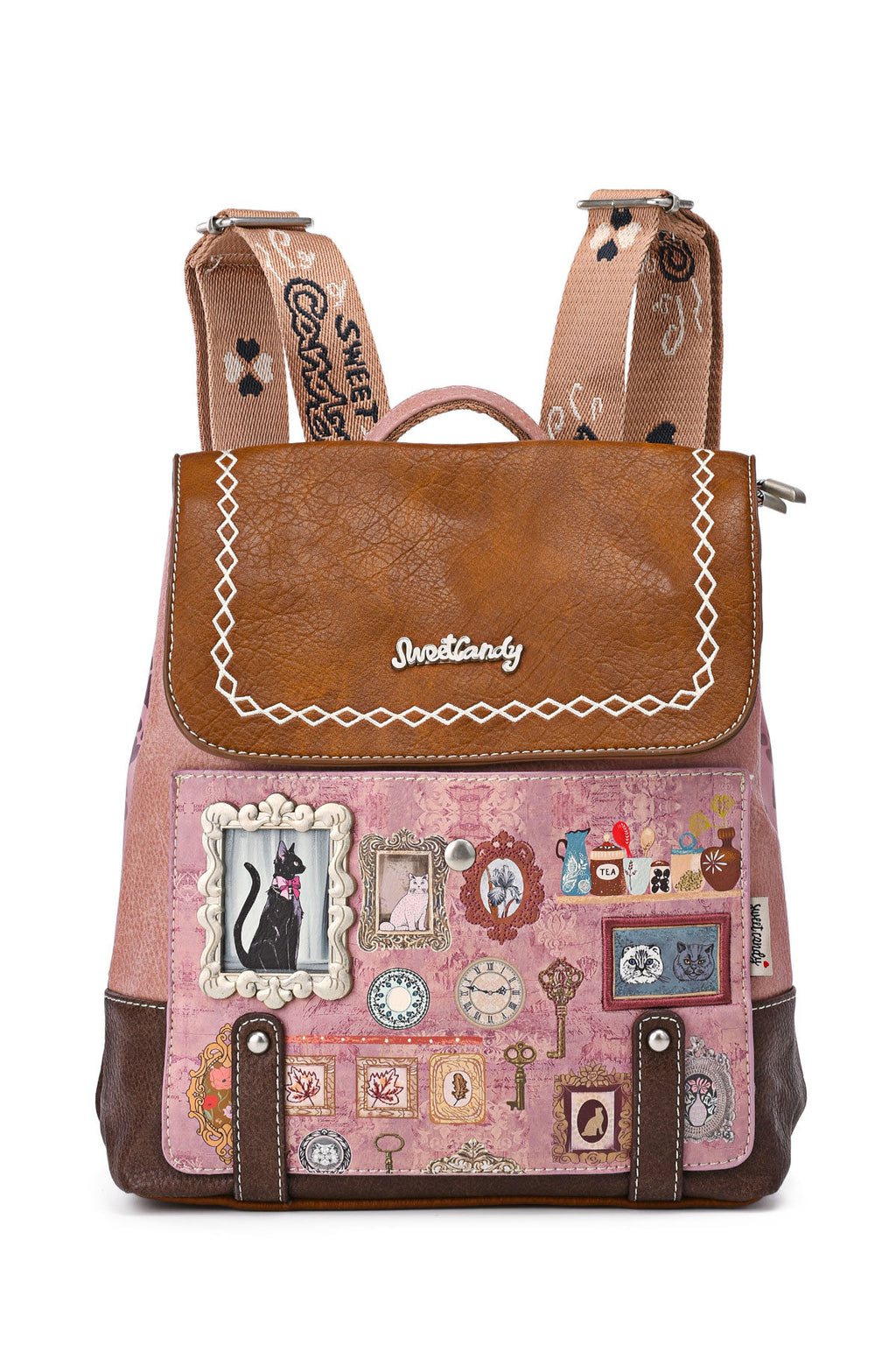 Sweet & Candy Cats flap backpack  XK-06-25B